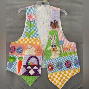 Women’s Medium. Hand beaded/embellished vest. One of a kind. Reversible.